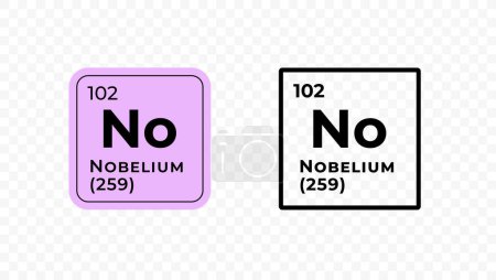 Illustration for Nobelium, chemical element of the periodic table vector design - Royalty Free Image