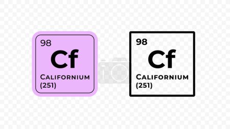 Californium, chemical element of the periodic table vector design