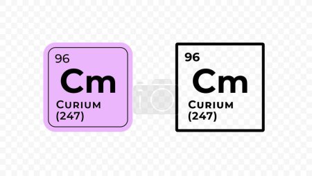 Curium, elemento químico del diseño del vector de tabla periódica