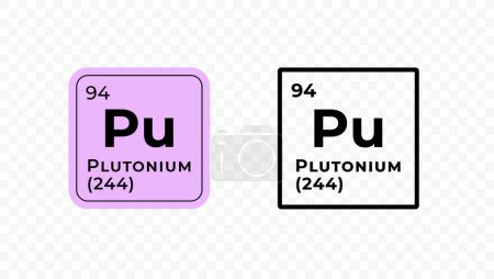 Plutonio, elemento químico del diseño del vector de tabla periódica