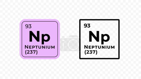 Illustration for Neptunium, chemical element of the periodic table vector design - Royalty Free Image