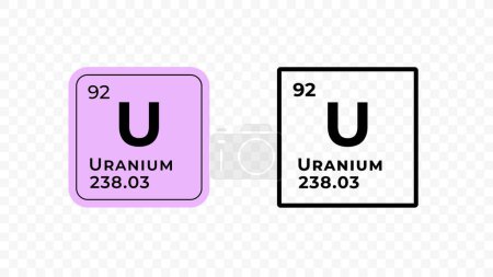 Illustration for Uranium, chemical element of the periodic table vector design - Royalty Free Image