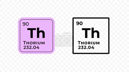 Thorium, élément chimique de la conception des vecteurs du tableau périodique