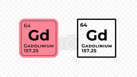Ilustración de Gadolinio, elemento químico del diseño del vector de tabla periódica - Imagen libre de derechos