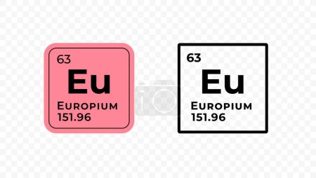 Europio, elemento químico del diseño vectorial periódico de la tabla