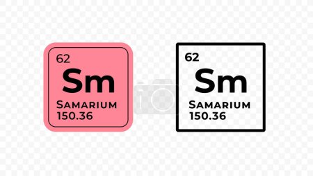 Illustration for Samarium, chemical element of the periodic table vector design - Royalty Free Image