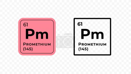 Prométhium, élément chimique de la conception des vecteurs du tableau périodique