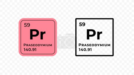 Illustration for Praseodymium, chemical element of the periodic table vector design - Royalty Free Image