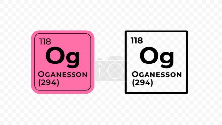 Oganesson, chemisches Element des Periodensystem-Vektordesigns