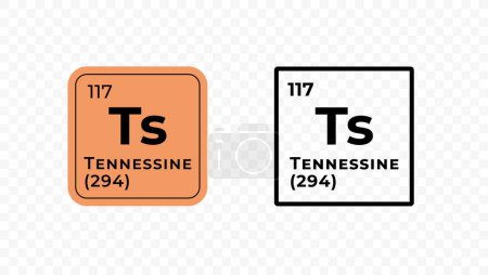 Tennessine, chemical element of the periodic table vector design