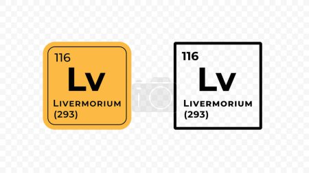 Livermorium, élément chimique de la conception des vecteurs du tableau périodique