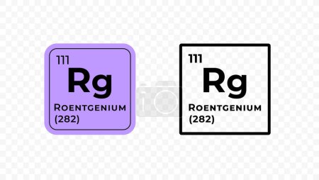 Ilustración de Roentgenium, elemento químico del diseño del vector de tabla periódica - Imagen libre de derechos