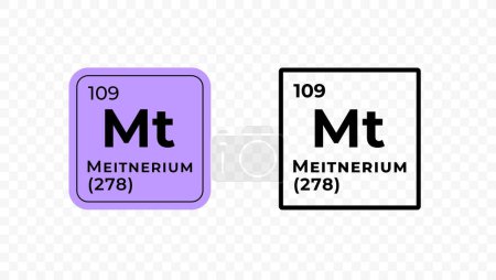 Téléchargez les illustrations : Meitnerium, élément chimique de la conception des vecteurs du tableau périodique - en licence libre de droit