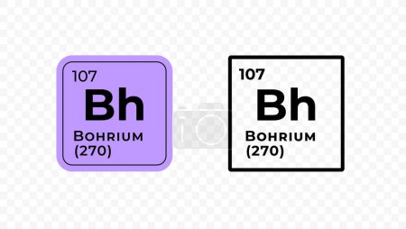 Illustration for Bohrium, chemical element of the periodic table vector design - Royalty Free Image