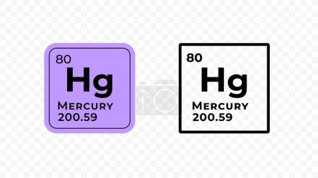 Illustration for Mercury, chemical element of the periodic table vector design - Royalty Free Image