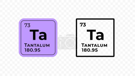 Tantalum, chemical element of the periodic table vector design