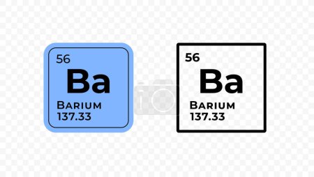 Bario, elemento químico del diseño del vector de tabla periódica