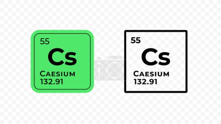 Cesio, elemento químico del diseño del vector de tabla periódica