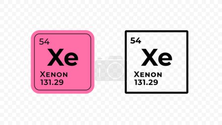 Xénon, élément chimique de la conception des vecteurs du tableau périodique