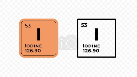 Jod, chemisches Element des Periodensystem-Vektordesigns