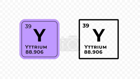 Yttrium, élément chimique de la conception des vecteurs du tableau périodique