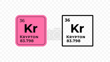Krypton, chemical element of the periodic table vector design