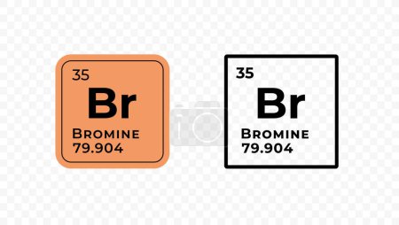 Brome, élément chimique de la conception des vecteurs du tableau périodique