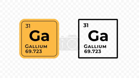 Galio, elemento químico del diseño del vector de tabla periódica