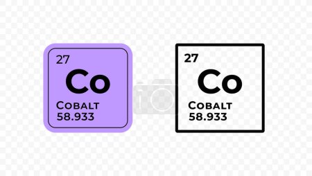 Cobalto, elemento químico del diseño del vector de tabla periódica