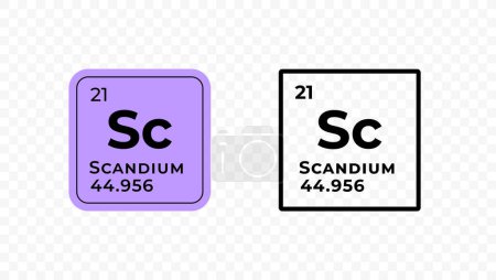 Scandium, élément chimique de la conception des vecteurs du tableau périodique