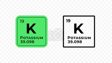 Kalium, chemisches Element des Periodensystem-Vektordesigns