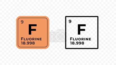 Fluorine, chemical element of the periodic table vector design