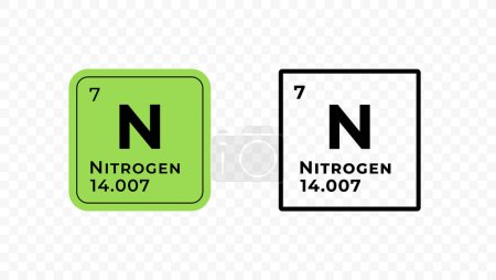 Nitrogen, chemical element of the periodic table vector design