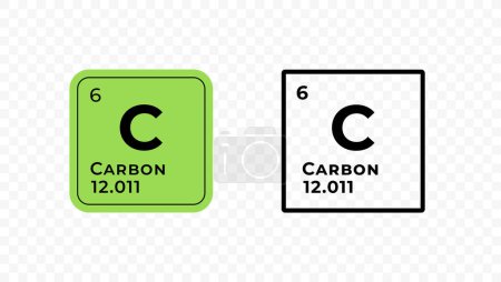 Carbon, chemical element of the periodic table vector design