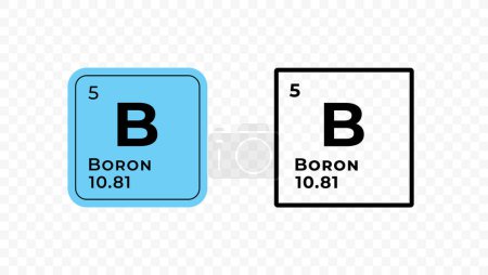 Boro, elemento químico del diseño del vector de tabla periódica
