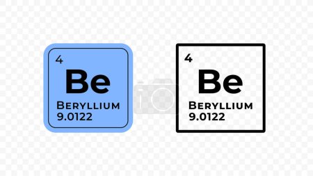 Beryllium, chemical element of the periodic table vector design