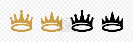 Ilustración de Corona, corona, corona, diadema y diseño coronal, gráfico. Rey y reina, coronación, emperador, príncipe y princesa, diseño vectorial e ilustración - Imagen libre de derechos
