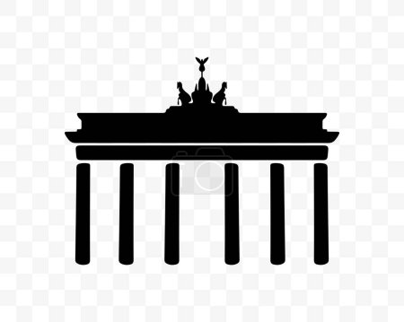 Ilustración de Puerta de Brandeburgo en Potsdam, diseño gráfico. Alemania, Berlín, atracciones, viajes, lugares emblemáticos y famosos, diseño de vectores e ilustración - Imagen libre de derechos