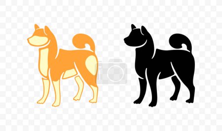 Chien akita inu race, animal et animal de compagnie, design graphique. Chien, canin, chiot, cliquet et chien, dessin vectoriel et illustration