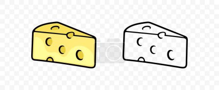 Morceau de fromage, produits laitiers et laitiers, graphisme. Aliments et repas, fromagerie et ferme laitière, conception vectorielle et illustration