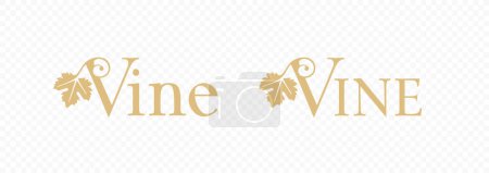 Téléchargez les illustrations : Grapevine avec logo vecteur feuille de raisin - en licence libre de droit