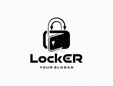 Storage locker shaped lock vector logo design