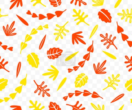 Autumn leaves, seamless vector background. Leaf, plant, nature, foliage and flora, pattern, vector design and illustration