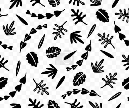 Leaves and leaf, seamless vector background. Plant, nature, foliage and flora, pattern, vector design and illustration