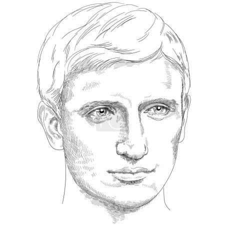 Ilustración de César Augusto, conocido como Octavio, fue el primer emperador romano. Es conocido por ser el fundador del Principado Romano. - Imagen libre de derechos