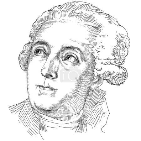 Ilustración de Antoine-Laurent de Lavoisier, después de la Revolución Francesa, fue un noble y químico francés que fue central en la revolución química del siglo XVIII. - Imagen libre de derechos