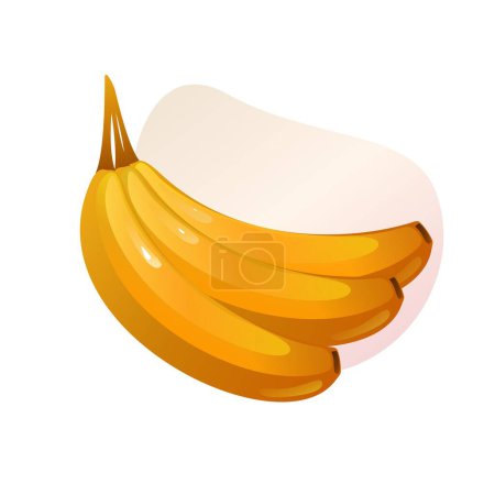 Téléchargez les photos : Illustration de dessin animé banan avec des feuilles vertes symboles vectoriels isolés - en image libre de droit
