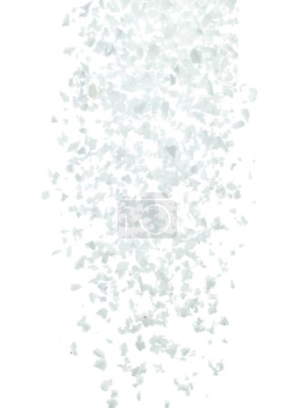 Téléchargez les photos : Explosion de mouche de fleur de roche salée, fleur de roche salée blanche explosent la mouche de nuage abstraite. Éclaboussure de sel moulu de grande taille dans l'air, conception d'éléments d'objets alimentaires. fond blanc isolé mouvement de gel à grande vitesse - en image libre de droit