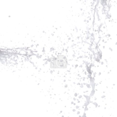 Photo for Milk yogurt white water droplet shape form fly splashing. Milk lotion pour float in mid air. Milk moisturizer explosion throw fluttering. White background isolated high speed shutter freeze motion - Royalty Free Image