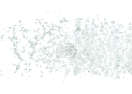 Foto de Explosión de la mosca de la flor de la roca de la sal, blanco La flor de la roca de la sal explota la mosca abstracta. Salpicadura de sal molida de gran tamaño en el aire, diseño de elementos alimenticios. Fondo blanco aislado movimiento de congelación de alta velocidad - Imagen libre de derechos